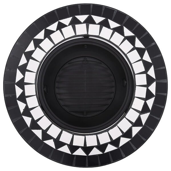 VIDAXL - vidaXL Foyer mosaïque Noir et blanc 68 cm Céramique - large