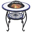 VIDAXL - vidaXL Table de foyer mosaïque Bleu et blanc 68 cm Céramique - vignette