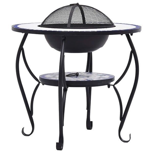 VIDAXL - vidaXL Table de foyer mosaïque Bleu et blanc 68 cm Céramique - large