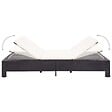 VIDAXL - vidaXL Transat à 2 places avec coussin Noir Résine tressée - vignette