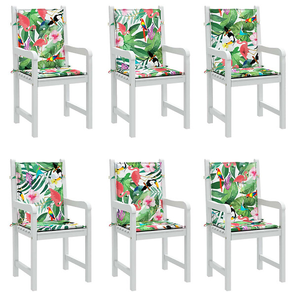 VIDAXL - vidaXL Coussins de chaise à dossier bas lot de 6 multicolore tissu - large
