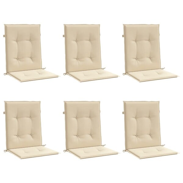 VIDAXL - vidaXL Coussins de chaise de jardin à dossier bas lot de 6 beige - large