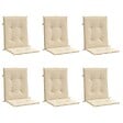 VIDAXL - vidaXL Coussins de chaise de jardin à dossier bas lot de 6 beige - vignette
