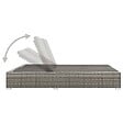 VIDAXL - vidaXL Chaise longue double Résine tressée Gris - vignette