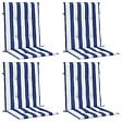 VIDAXL - vidaXL Coussins de chaise à dossier bas lot de 4 rayures bleu et blanc - vignette