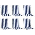 VIDAXL - vidaXL Coussins de chaise à dossier bas lot de 6 rayures bleu et blanc - vignette
