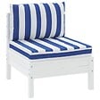 VIDAXL - vidaXL Coussins de palette lot de 2 rayures bleues/blanches - vignette