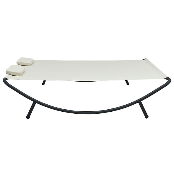 VIDAXL - vidaXL Chaise longue d'extérieur Tissu Crème - large