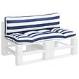 VIDAXL - vidaXL Coussins de palette lot de 2 rayures bleues/blanches - vignette