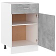 VIDAXL - vidaXL Armoire de plancher à tiroir "Lyon" Gris béton - vignette
