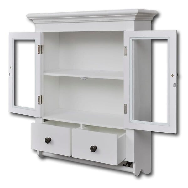 VIDAXL - vidaXL Placard mural de cuisine avec porte en verre Bois blanc - large