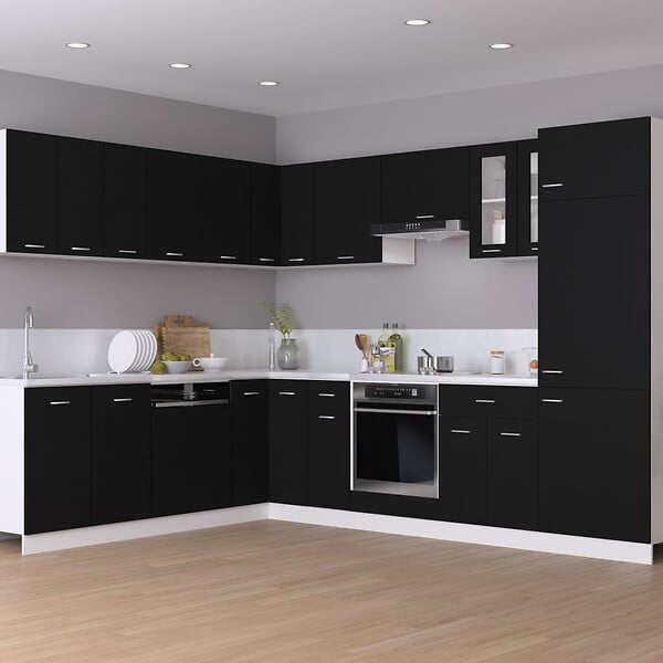 VIDAXL - vidaXL Armoire en verre suspendue "Lyon" Noir 60x31x60 cm - large