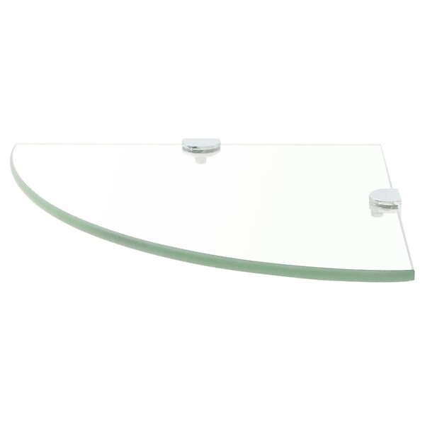 VIDAXL - vidaXL 2x Etagères d'Angle et Supports Chromés Etagère Murale Cuisine Salle de Bains Salon Maison Intérieur Verre Transparent 25x25 cm - large