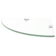 VIDAXL - vidaXL 2x Etagères d'Angle et Supports Chromés Etagère Murale Cuisine Salle de Bains Salon Maison Intérieur Verre Transparent 25x25 cm - vignette