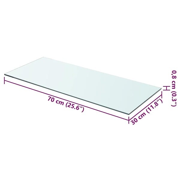 VIDAXL - vidaXL Panneau pour étagère de salon chambre Verre transparent 70 x 30 cm - large