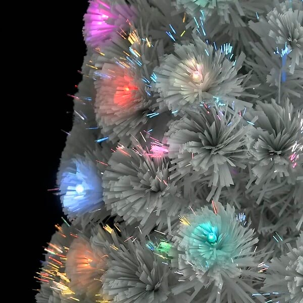 VIDAXL - vidaXL Arbre de Noël artificiel pré-éclairé blanc 210 cm fibre optique - large