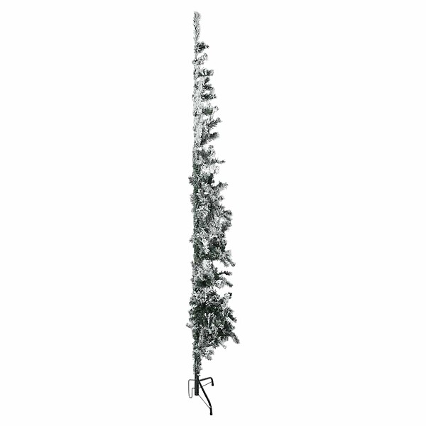 VIDAXL - vidaXL Demi sapin de Noël artificiel mince avec neige floquée 180 cm - large