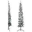 VIDAXL - vidaXL Demi sapin de Noël artificiel mince avec neige floquée 210 cm - vignette