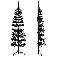 VIDAXL - vidaXL Demi sapin de Noël artificiel mince avec support Noir 120 cm - vignette