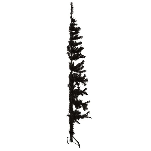 VIDAXL - vidaXL Demi sapin de Noël artificiel mince avec support Noir 120 cm - large