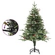 VIDAXL - vidaXL Sapin de Noël pré-éclairé et pommes de pin vert 120cm PVC et PE - vignette