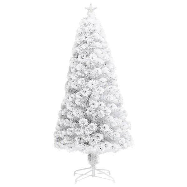 VIDAXL - vidaXL Arbre de Noël artificiel pré-éclairé blanc 120 cm fibre optique - large