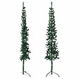 VIDAXL - vidaXL Demi sapin de Noël artificiel mince avec support Vert 150 cm - vignette
