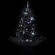 VIDAXL - vidaXL Arbre de Noël neigeux avec base de parapluie Noir 140 cm PVC - vignette