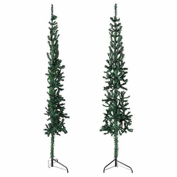 VIDAXL - vidaXL Demi sapin de Noël artificiel mince avec support Vert 120 cm - large