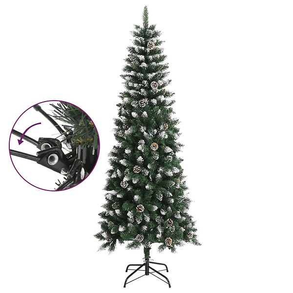 VIDAXL - vidaXL Sapin de Noël artificiel avec support Vert 240 cm PVC - large