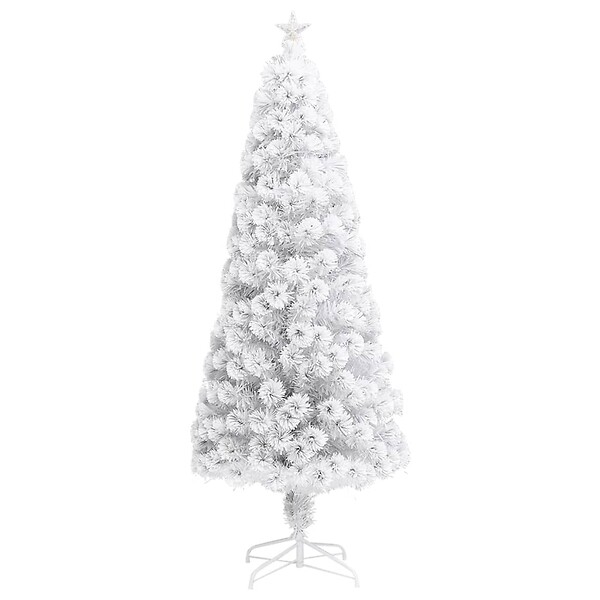 VIDAXL - vidaXL Arbre de Noël artificiel pré-éclairé blanc 240 cm fibre optique - large