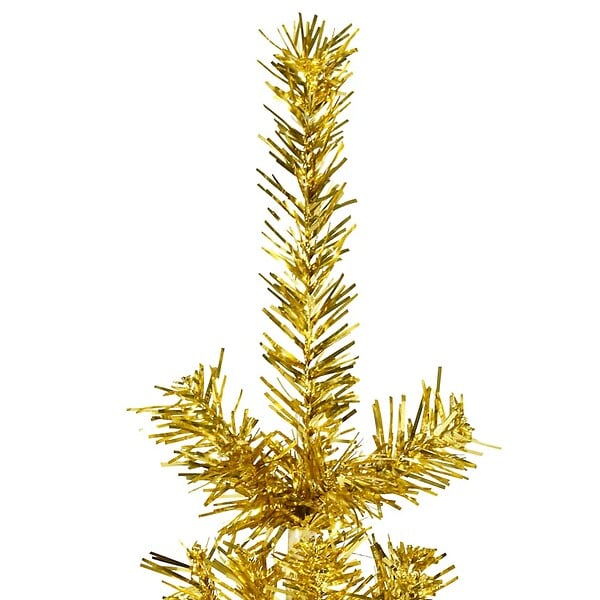VIDAXL - vidaXL Demi sapin de Noël artificiel mince avec support Doré 180 cm - large