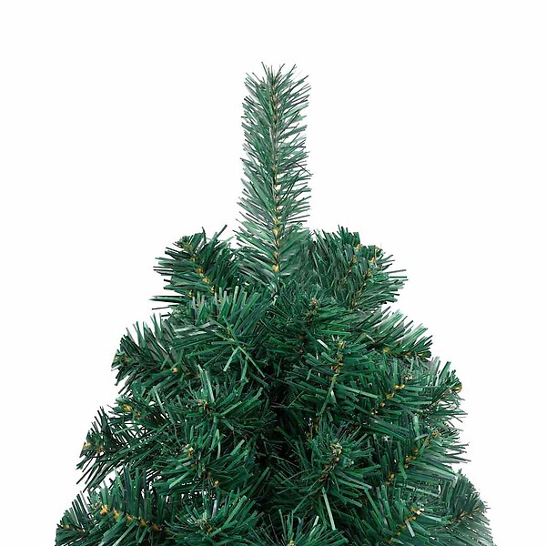 VIDAXL - vidaXL Demi-arbre de Noël artificiel pré-éclairé et boules vert 150 cm - large