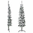 VIDAXL - vidaXL Demi sapin de Noël artificiel mince avec neige floquée 150 cm - vignette