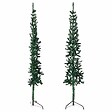 VIDAXL - vidaXL Demi sapin de Noël artificiel mince avec support Vert 210 cm - vignette