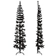 VIDAXL - vidaXL Demi sapin de Noël artificiel mince avec support Noir 210 cm - vignette