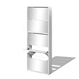VIDAXL - vidaXL Meuble à  chaussures 5 étagères et miroir 63x17x169,5 cm Blanc - vignette