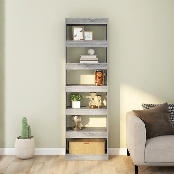 VIDAXL - vidaXL Bibliothèque/Séparateur de pièce Sonoma gris 60x30x198 cm - large