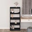 VIDAXL - vidaXL Bibliothèque/Séparateur de pièce Noir 60x30x135,5 cm Pin massif - vignette