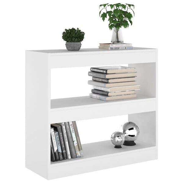 VIDAXL - vidaXL Bibliothèque/Séparateur de pièce Blanc 80x30x72 cm - large
