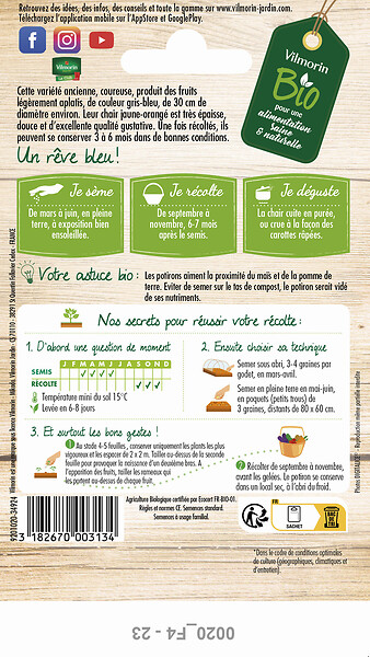 VILMORIN - Potiron bleu de hongrie bio vilmorin - large