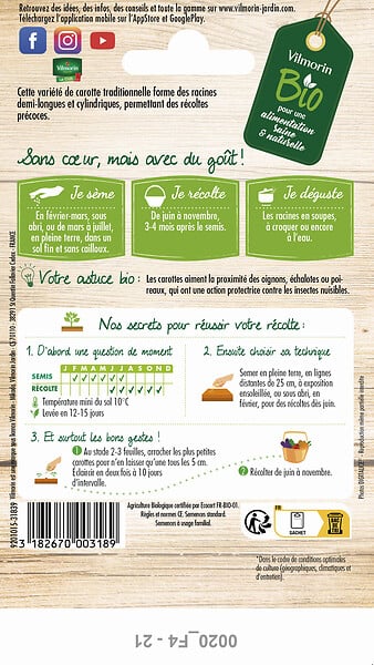 VILMORIN - Carotte touchon bio vilmorin - large