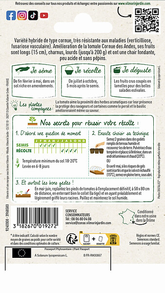 VILMORIN - Tomate cornue Cornabel HF1 Vilmorin - large