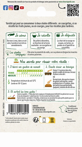 VILMORIN - Courge de nice fruit longs - large