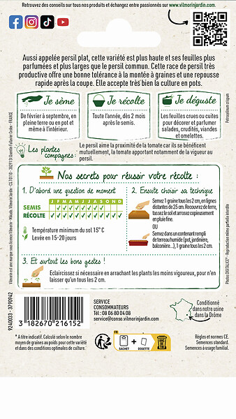 VILMORIN - Persil géant Italie race Novas - Graines - large
