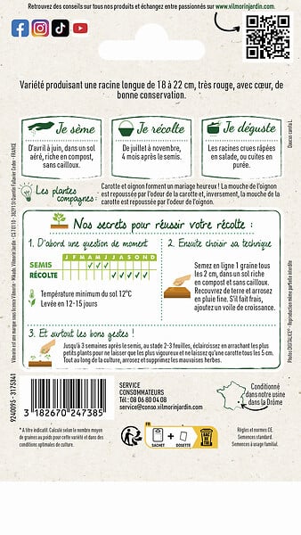 VILMORIN - Carotte de Meaux longue - large