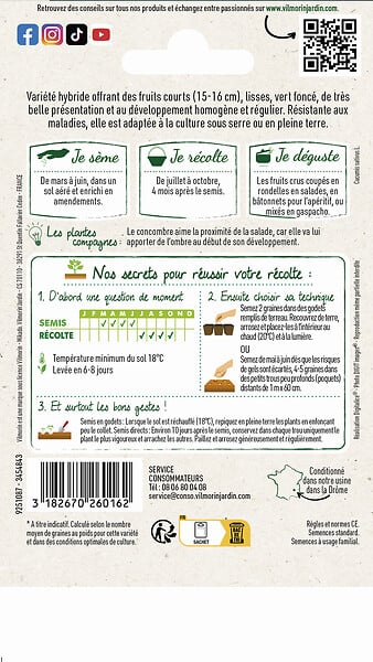 VILMORIN - Graine de concombre Murat HF1 - Hybride F1 - large