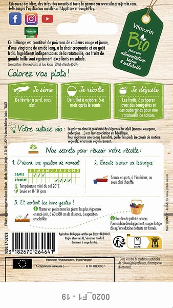 VILMORIN - Poivron mélange de couleurs bio Vilmorin - large