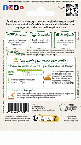 VILMORIN - Carotte Purple Haze 1G - large