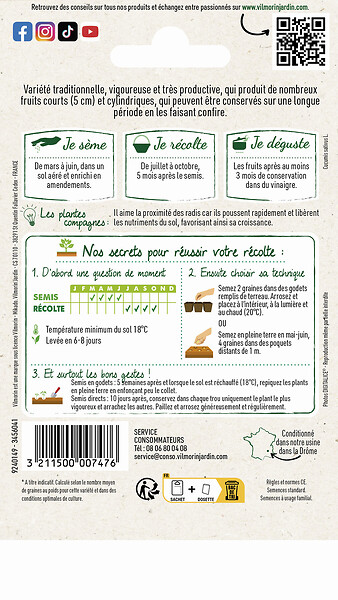 VILMORIN - Cornichon vert Petit de Paris - large